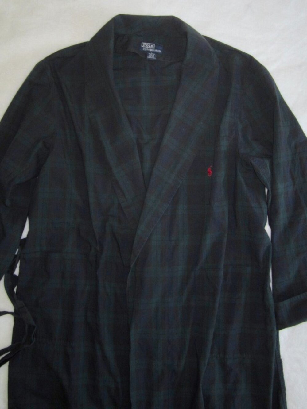 POLO RALPH LAUREN Robe Black Watch Tartan Plaid Cotton Men's Large